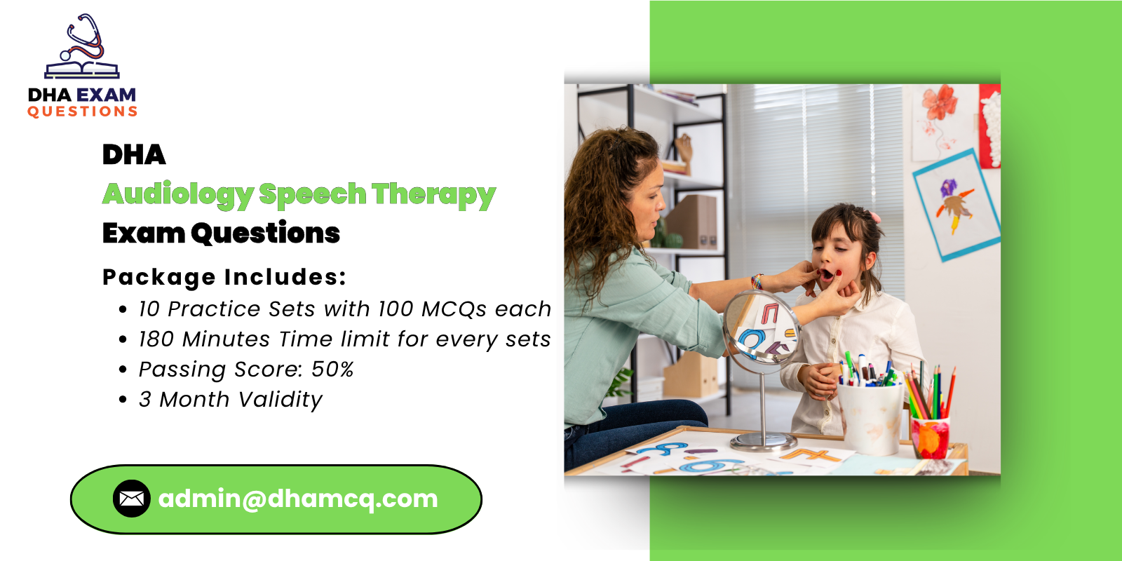 DHA audiology speech therapy Exam Questions