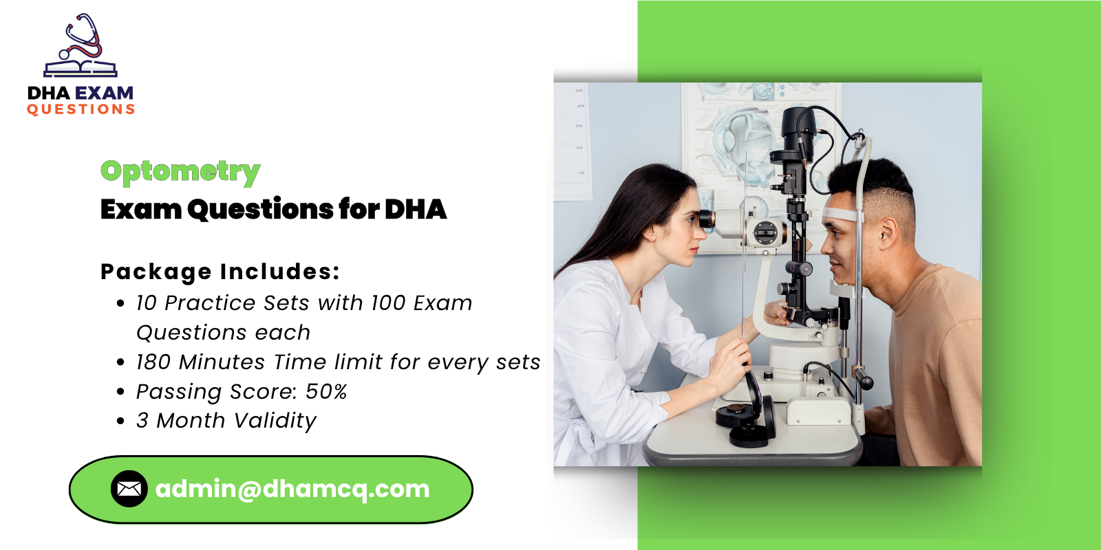 optometry Exam Questions for DHA