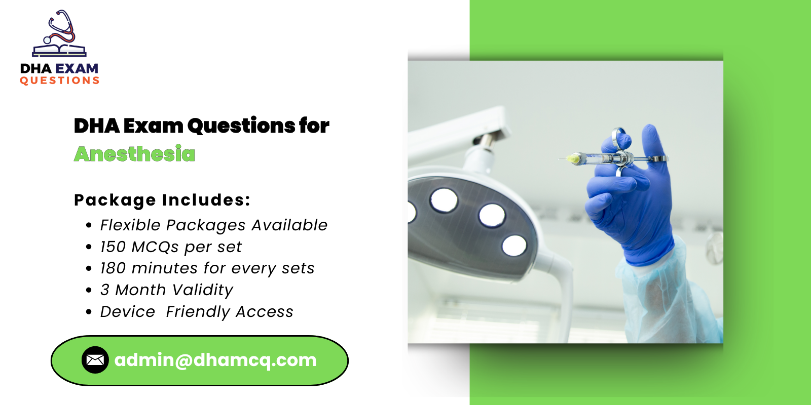 DHA Exam Questions for Anesthesia