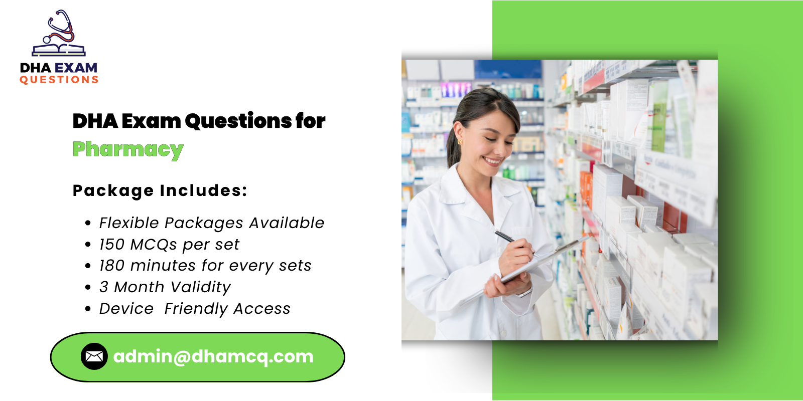 DHA Exam Questions for Pharmacy