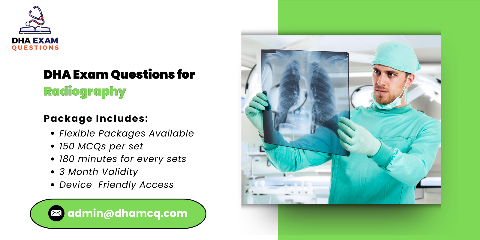 DHA Exam Questions for Radiography