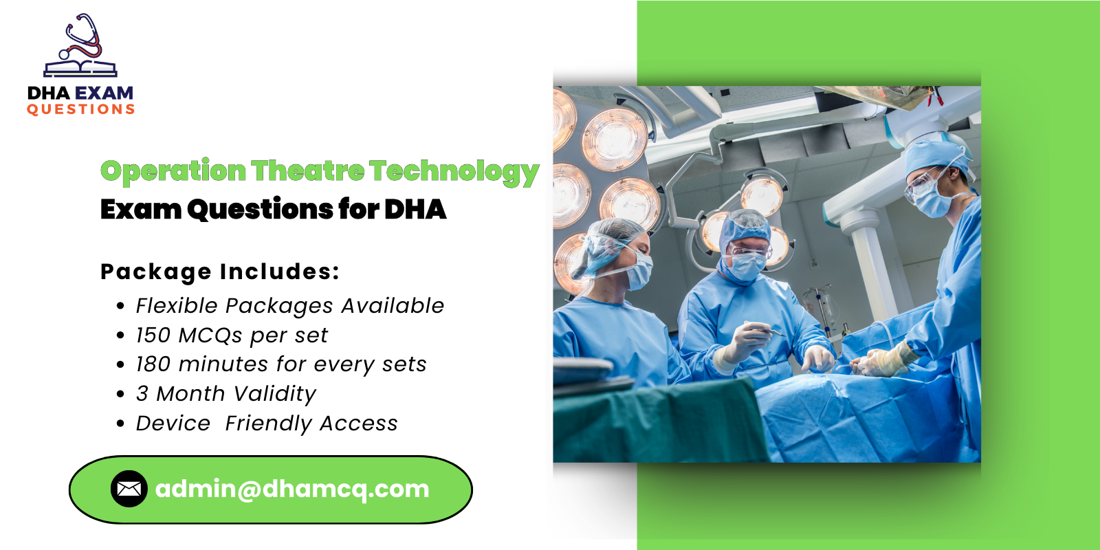 Operation Theatre Technology Exam Questions for DHA