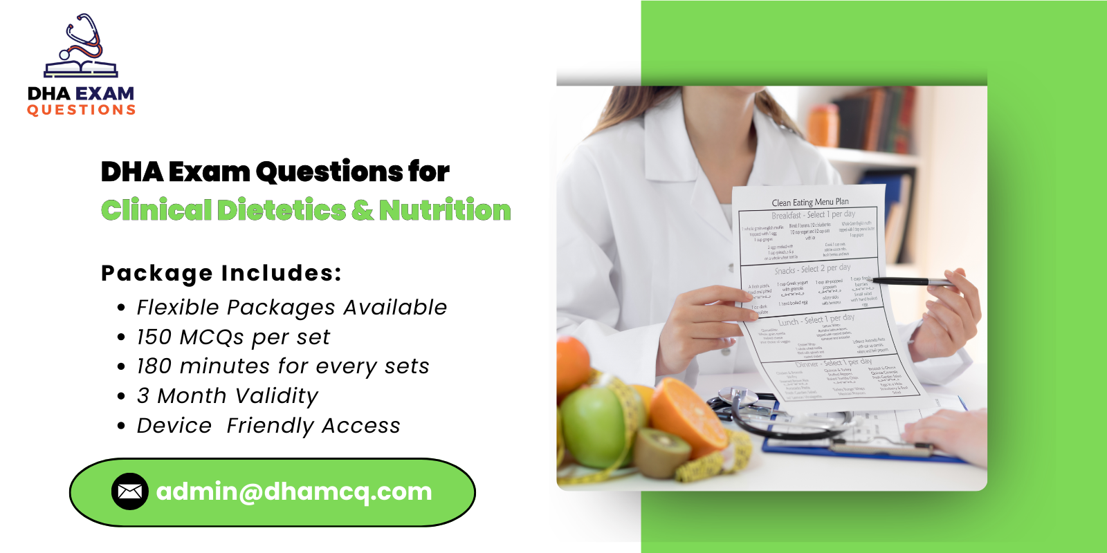 DHA Exam Questions for Clinical Dietetics Nutrition